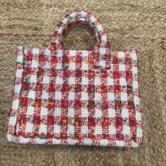 Stylish tweed crossbody bucket purse - Picture 1 of 7